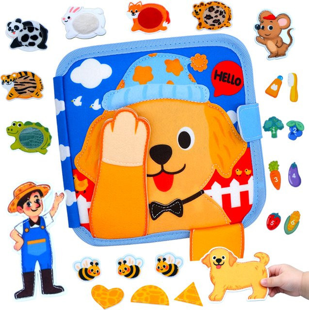 BizyKoady Aktivitätsbuch, Filz, Tiere, Bunt / Mehrfarbig - Bild 1