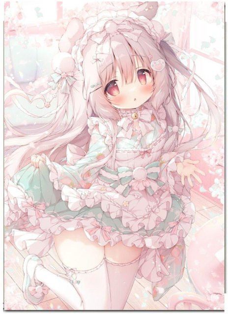 JMG Household Supplies Wandteppich im Retro-Stil mit Anime-Motiv, Rosa, B x H: 120 x 180 cm - Bild 1