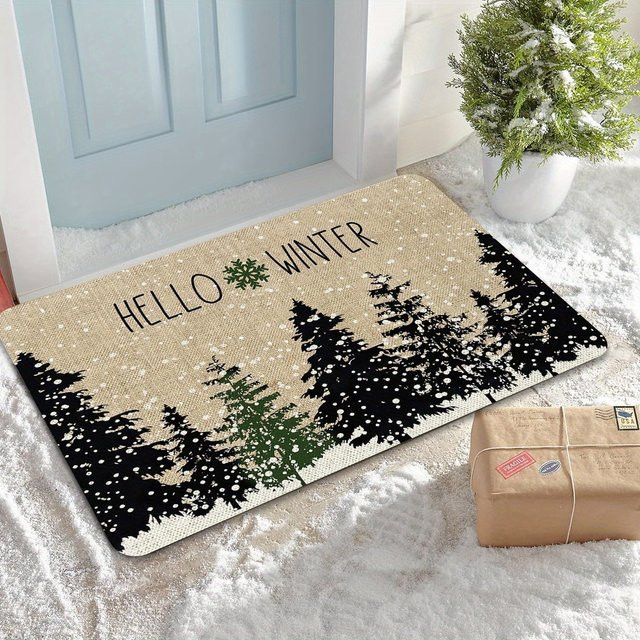 VIKAMA Weihnachtsbaum Willkommens-Fußmatte, weicher und rutschfester Druckteppich für Eingang, Schlafzimmer oder Badezimmer - Bild 1