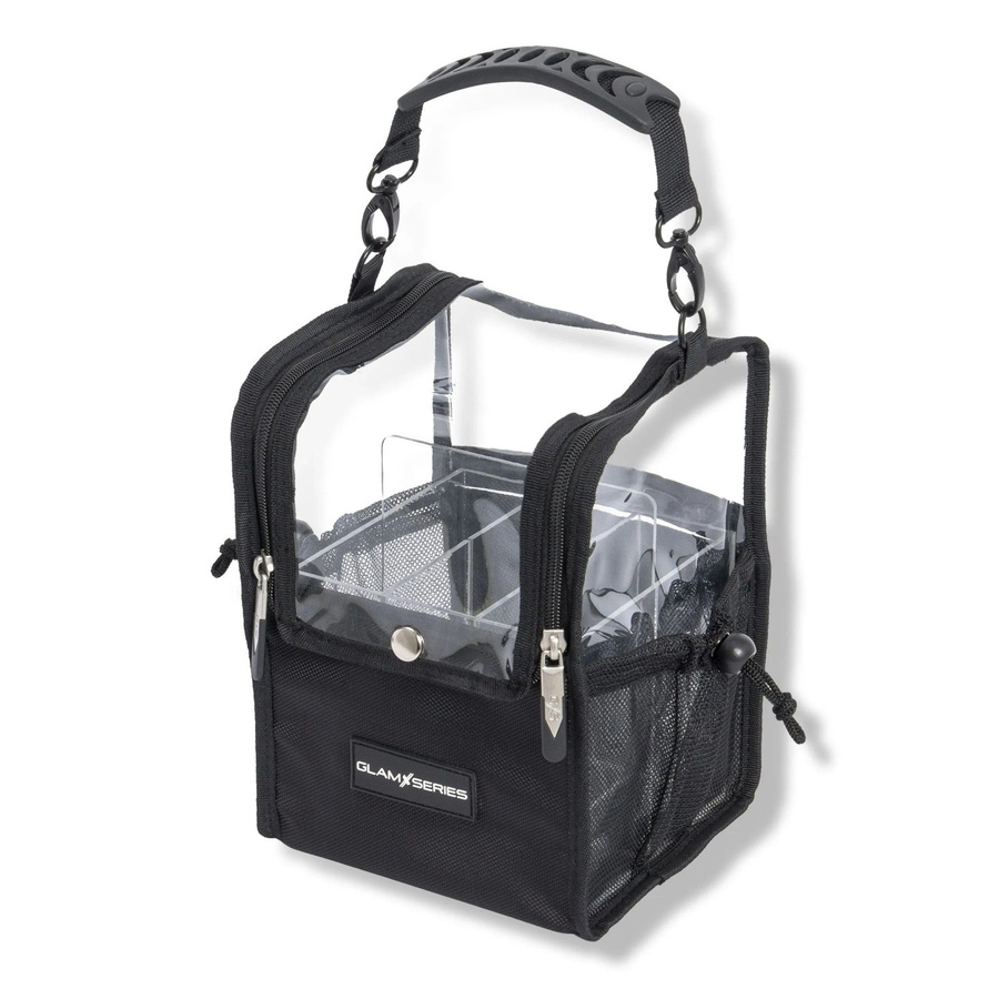 Glamseries Glamsetter S Kosmetiktasche und Kulturtasche aus Mesh in Schwarz und Transparent mit Griffen, Breite: 23 cm, Tiefe: 23 cm - Bild 2