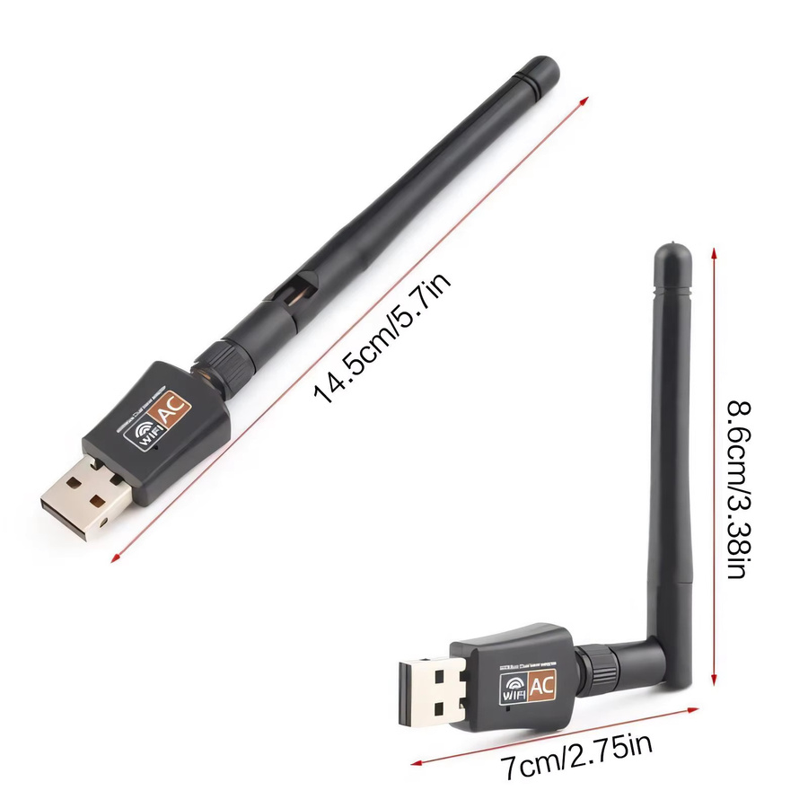 STONEGO AC600 USB WLAN-Adapter Dual-Band 2,4 GHz und 5 GHz Drahtloser Netzwerk-Dongle in Schwarz für PC, Mac, Linux und Windows - Bild 2