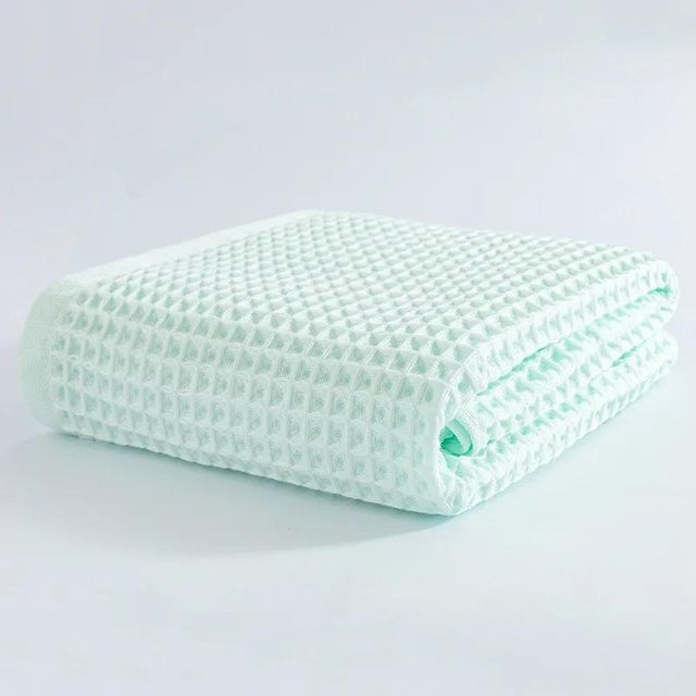 Yiran Furniture Badetuch Set aus 100% Baumwolle in Waffeloptik, Weiß, B/H: 34 x 74 cm - Bild 1