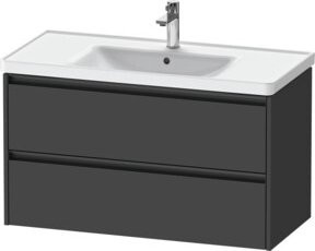 Duravit Waschtischunterschrank Ketho.2 in Grau mit 2 Schubladen, wandhängend, B/T: 98,4 x 45,5 cm - Bild 1