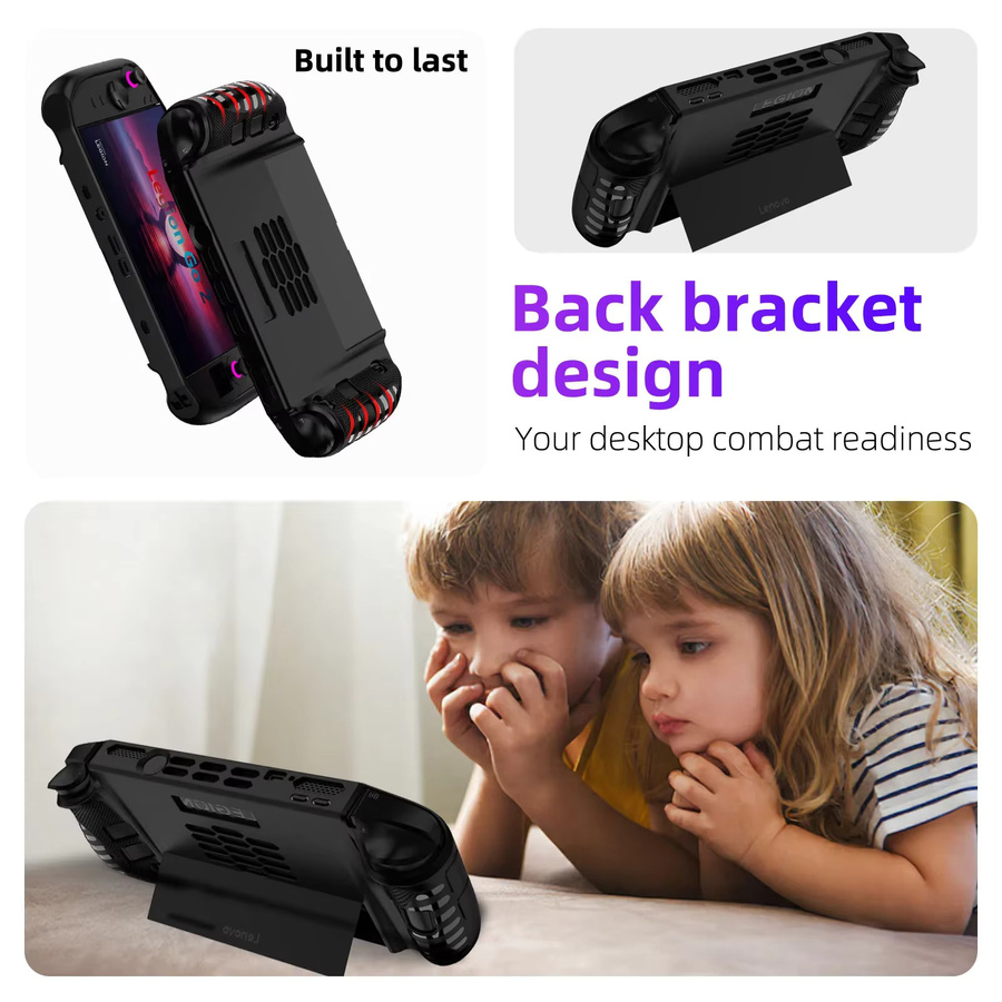 Rutschfeste TPU-Schutzhülle für Lenovo Legion Go 2 mit ergonomischem Griff in Schwarz - Bild 3