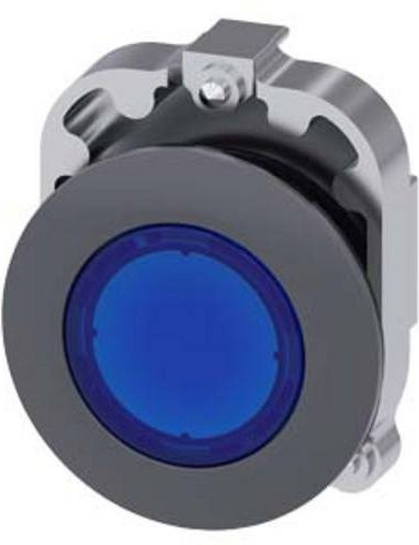 Siemens Leuchtdruckschalter 3SU1061-0JA50-0AA0 Blau Metall IP66 IP67 IP69/IP69K B/H: 38 x 38 mm - Bild 1
