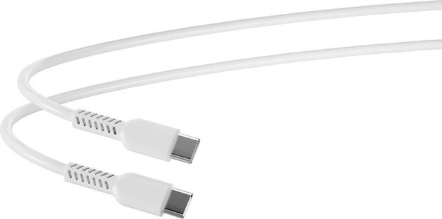 HeiTech USB-C auf USB-C Ladekabel in Weiß, Länge: 1 m - Bild 1