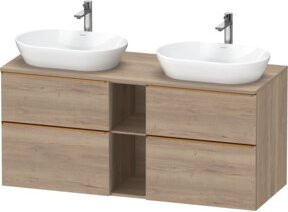 Duravit Waschtischunterschrank D-Neo in Braun, Wandmontage mit Türen und Schubladen, B/T/H: 140 x 55 x 66,4 cm - Bild 1