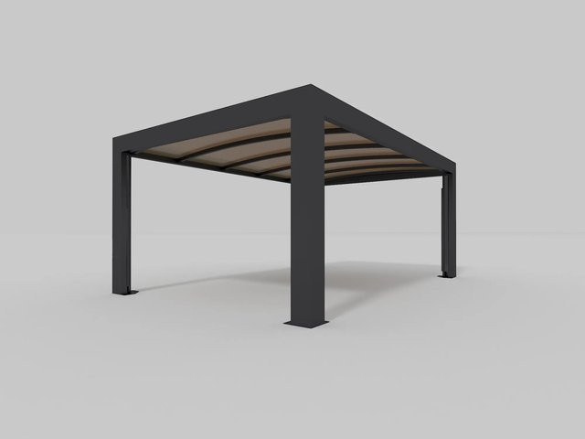 Allview ApS CUBUS Einzelcarport aus Stahl mit Polycarbonat-Dachplatten in Grauschwarz RAL 7021 - Bild 1