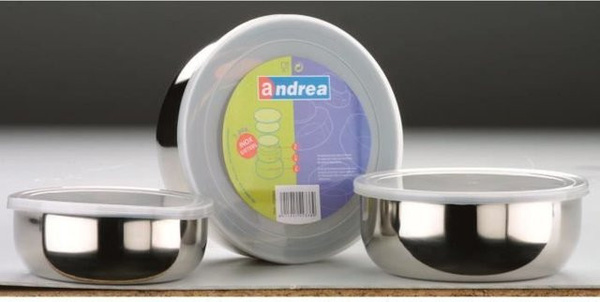 IBILI Lebensmittelbox 3er-Set aus Edelstahl mit Kunststoffdeckel, silber, luftdicht und auslaufsicher