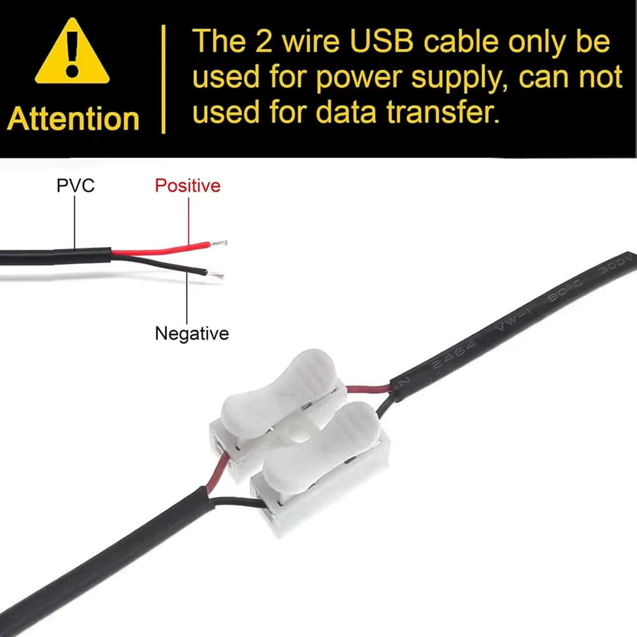USB-C auf 2-poliges DC-Ladekabel mit Ein/Aus-Schalter, Schwarz, Länge: 2 m - Bild 5