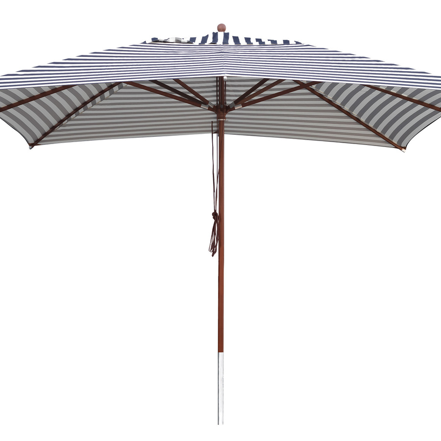 Eckiger Sonnenschirm anndora mit Winddach und UV-Schutz UPF 50+, Gestreift Blau Weiß, B/T: 400 x 400 cm - Bild 1