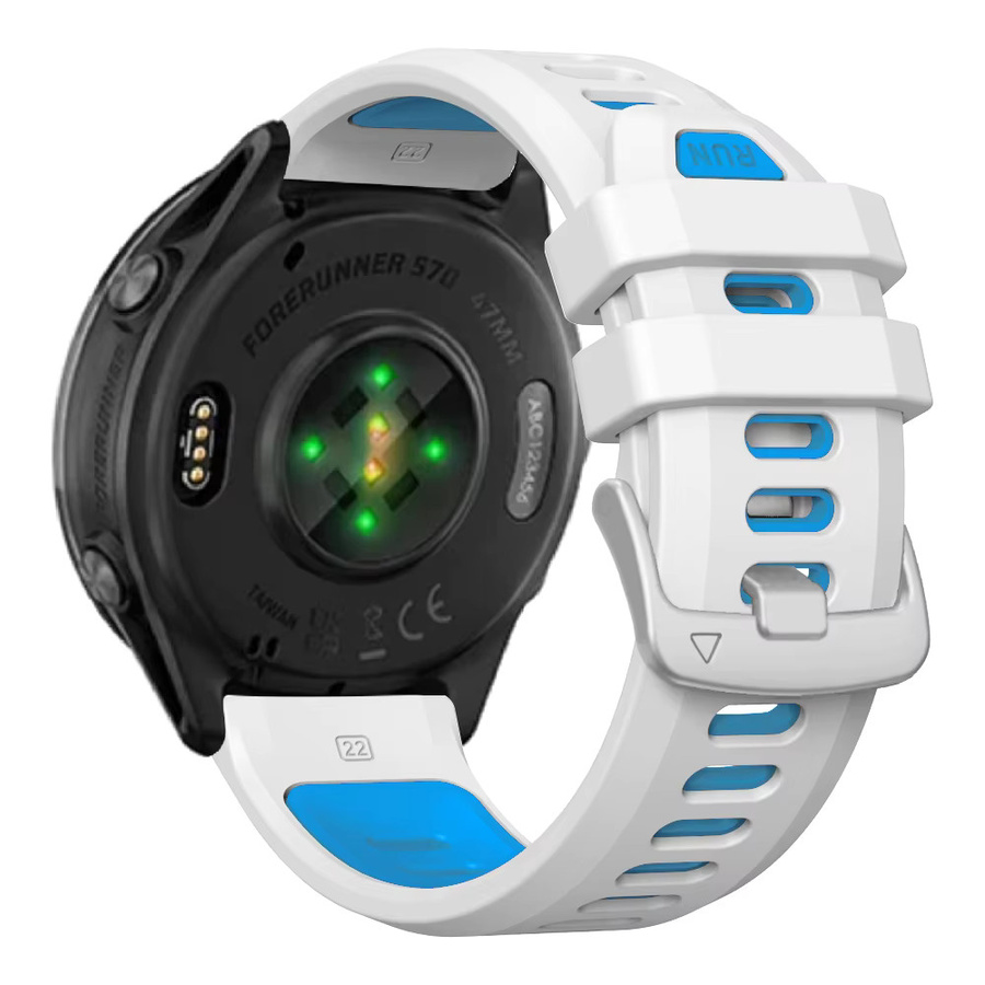 Uhrenarmband Silikon, Weiß, 22mm, für Garmin Forerunner - Bild 3