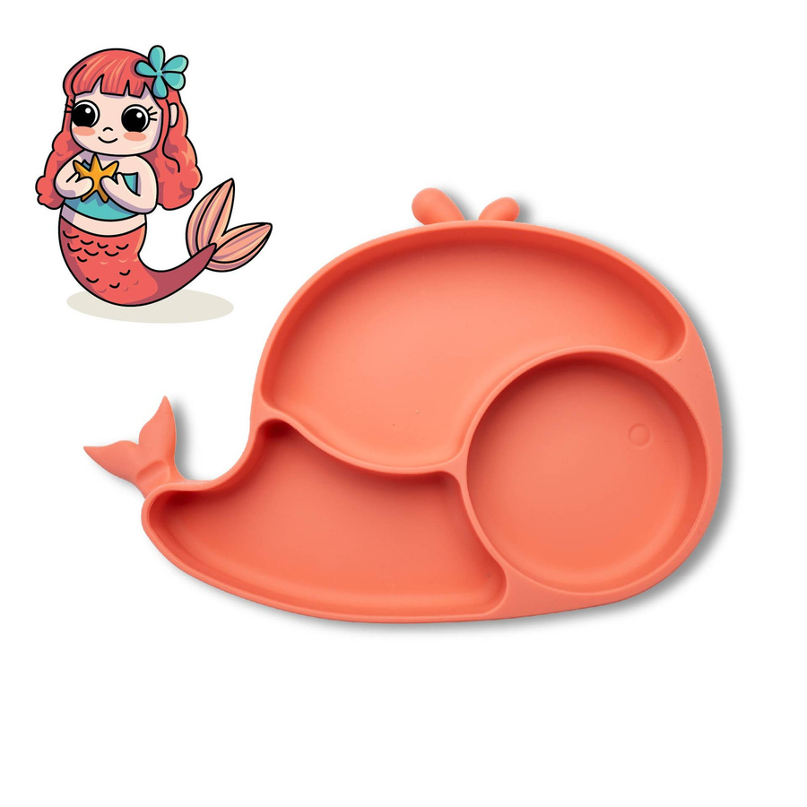 Fackelmann Mini Cooking Teller mit Saugnapf aus Silikon, Wal, Orange, Durchmesser: 27,0 cm - Bild 3