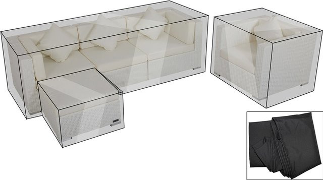 OUTFLEXX Premium Abdeckhauben-Set für Lounge theBox, schwarz, wasserbeständig, Polyester - Bild 1