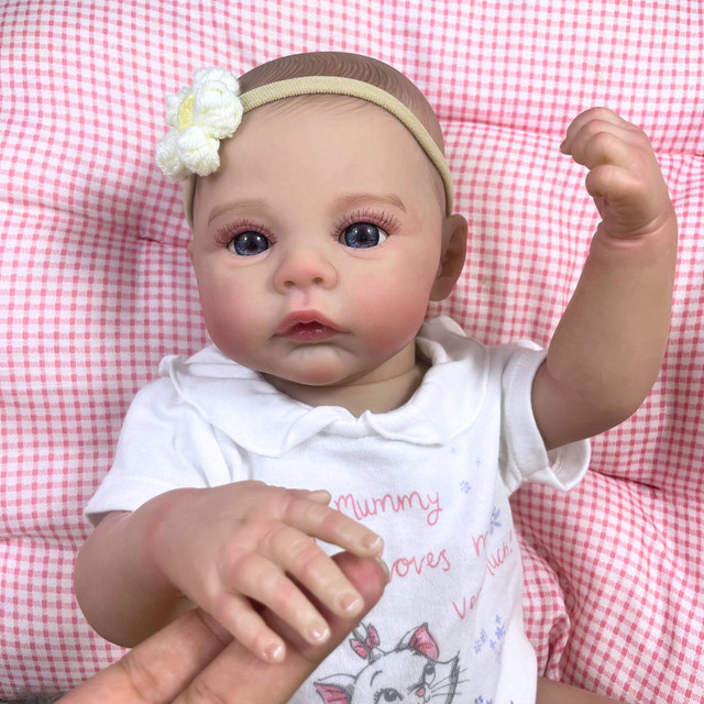 MRB Wiese wiedergeborene Babypuppe, Mädchen, Waschbare 3D-Hautpuppe - Bild 1