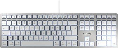 Cherry KC 6000 Slim for Mac USB Tastatur QWERTZ Deutsch in Silber und Weiß - Bild 1