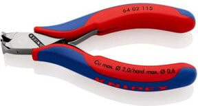 Knipex Elektronik-Vornschneider mit Mehrkomponenten-Griffhülle, Multicolor, 115 mm - Bild 1