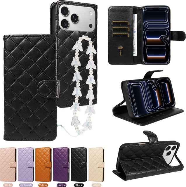 Leder Handytasche für Samsung Galaxy A-Serie in Schwarz oder Lila - Bild 1