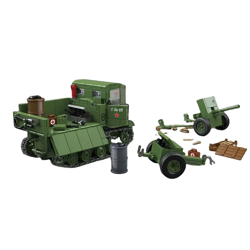 WNONSO WW2 Militär Klassiker STZ-5 Mittelschwerer Armeetraktor, Bausteine, ab 10 Jahren - Bild 2