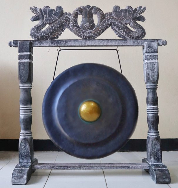 SHAMTAM Gong mit Holzständer in Schwarz, Durchmesser: 50 cm - Bild 1