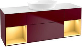 V&B Waschtischunterschrank Finion mit Wandbeleuchtung, Farbe: Weiß lackiert, Breite: 160 cm - Bild 1