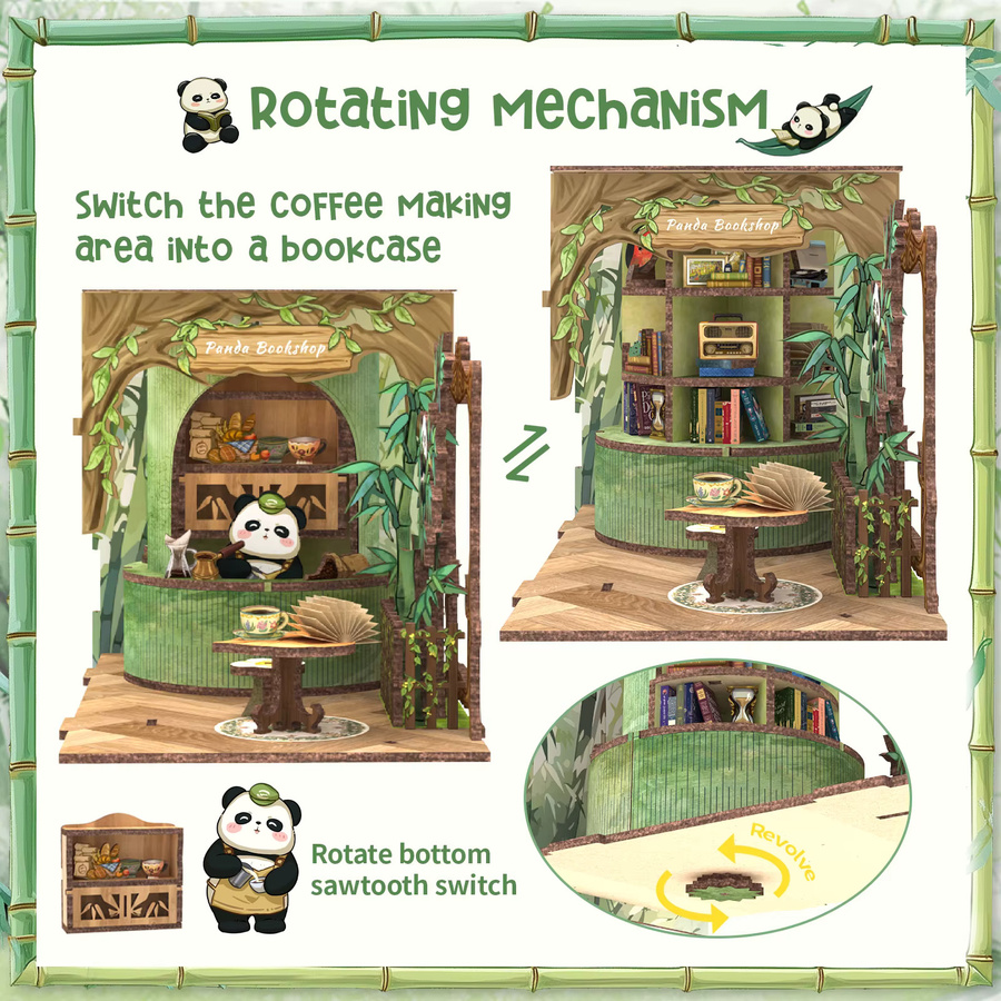 CUTEBEE DIY Book Nook Miniatur-Puppenhaus, 3D-Puzzle, mit Licht - Bild 2