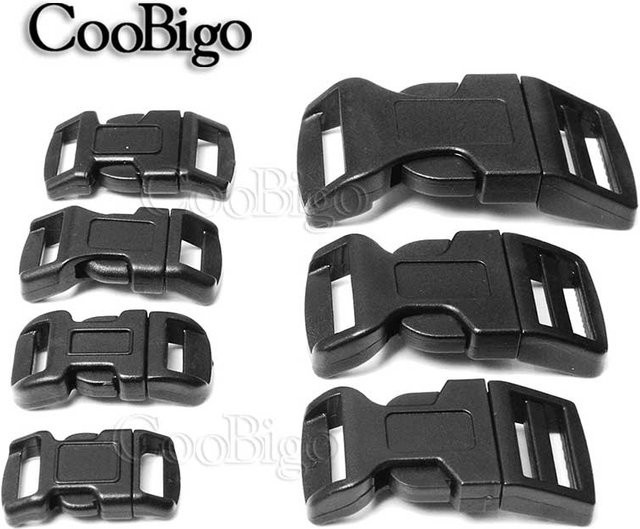 CooBigo 10er Set Gebogene Kunststoff Schnallen für Hundehalsband und Rucksack in Schwarz - Bild 1