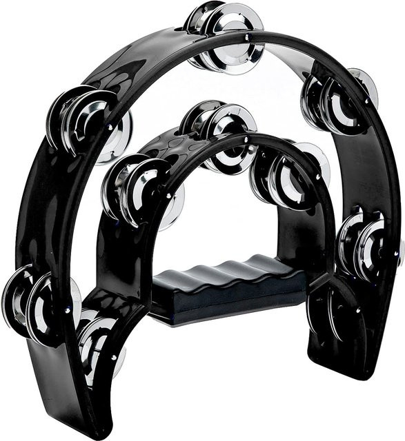 Miwayer Tambourine, Double Row Metal Jingles, Hand Held Percussion, Half-Moon Tambourines, Musikinstrument - Bild 1