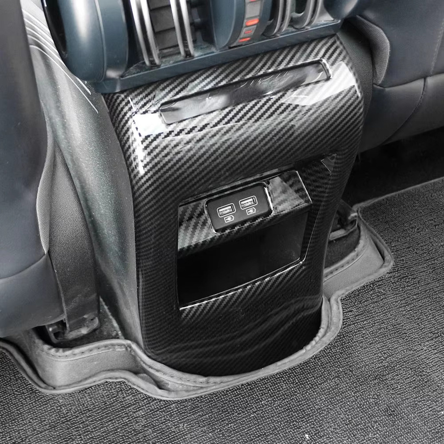 BYD Atto 3 Klimaanlagen-Abdeckung aus Kohlefaser in Schwarz für die hinteren Lüftungsauslässe - Bild 3