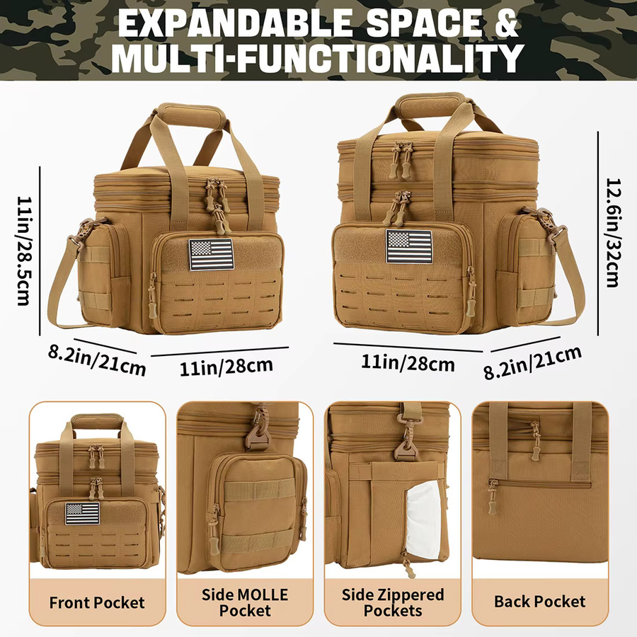 ReFire Gear Taktische Lunchbox in Grün, isolierte und auslaufsichere Kühltasche mit 18 l Volumen und MOLLE-Webgurt für Camping und Picknick - Bild 2