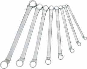 Hazet Doppelringschlüsselsatz 630/8 8-teilig tief gekröpft SW 6-22 mm silber - Bild 1