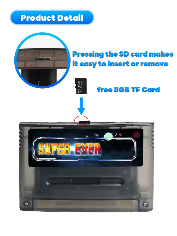 EVERDRIVE Super 800 in 1 Pro Videospielkassette für SNES Super Nintendo Konsole in Grau - Bild 3