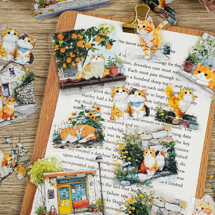 mr.paper Kawaii Cartoon Katze Aufkleber Set mit 15 Beuteln für DIY Scrapbooking und Dekoration, Mehrfarbig - Bild 1