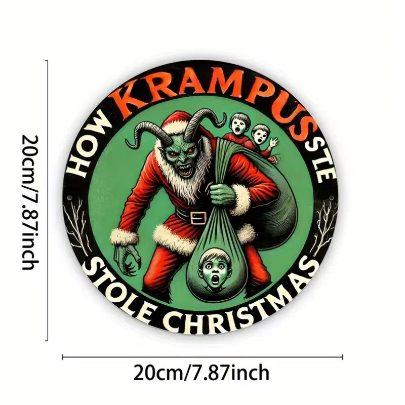 Potdemiel Krampus Aluminium-Wandkunstschild rund, Mehrfarbig, Durchmesser: 20,3 cm - Bild 2