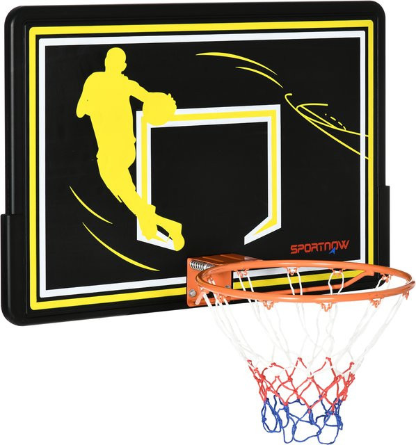 Aosom Wand-Basketballkorb, Schwarz, Metall - Bild 1