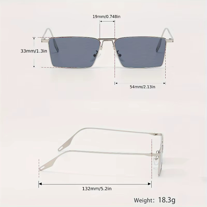 DIXSG Korrektionsbrille, Vollrand, rechteckig, Metall, Unisex - Bild 2