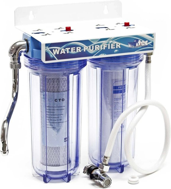 Naturewater NW-PR102 Doppelfilter Wasserfilter mit Sediment- und Aktivkohlefilter, 3/4 Zoll, Blau - Bild 1