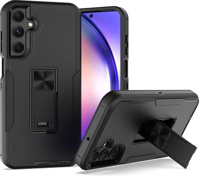 Stoßfeste Heavy Duty Schutzhülle mit Ständer für Samsung Galaxy A25 5G in Schwarz - Bild 1