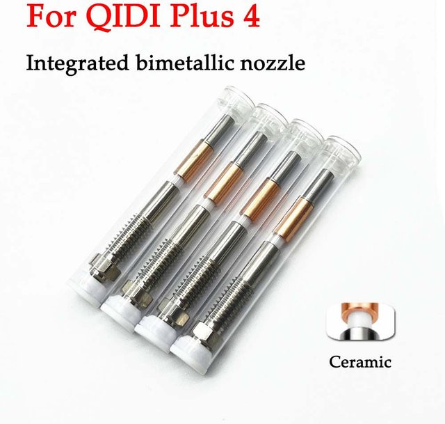 QIDI Plus 4 Bimetall-Düse mit Keramikisolierung in Silber für FDM-Drucker - Bild 1
