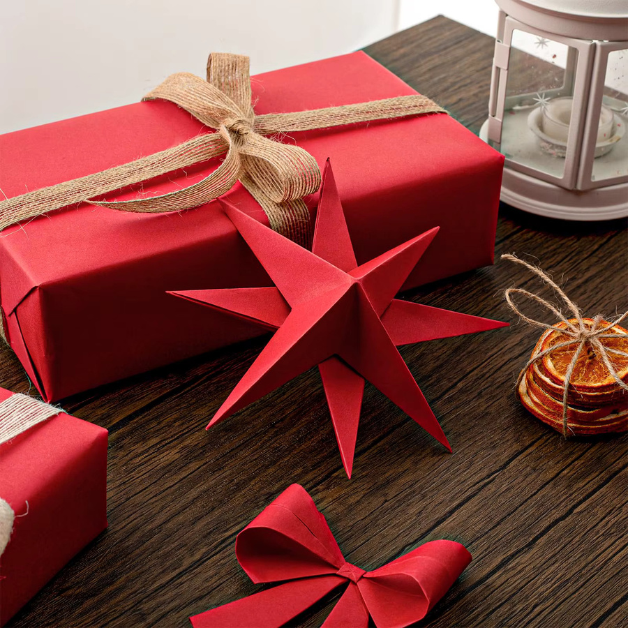 Rote Kraftpapierrolle zum Geschenkverpacken und für Hochzeitsdekorationen, Breite: 30 cm - Bild 5