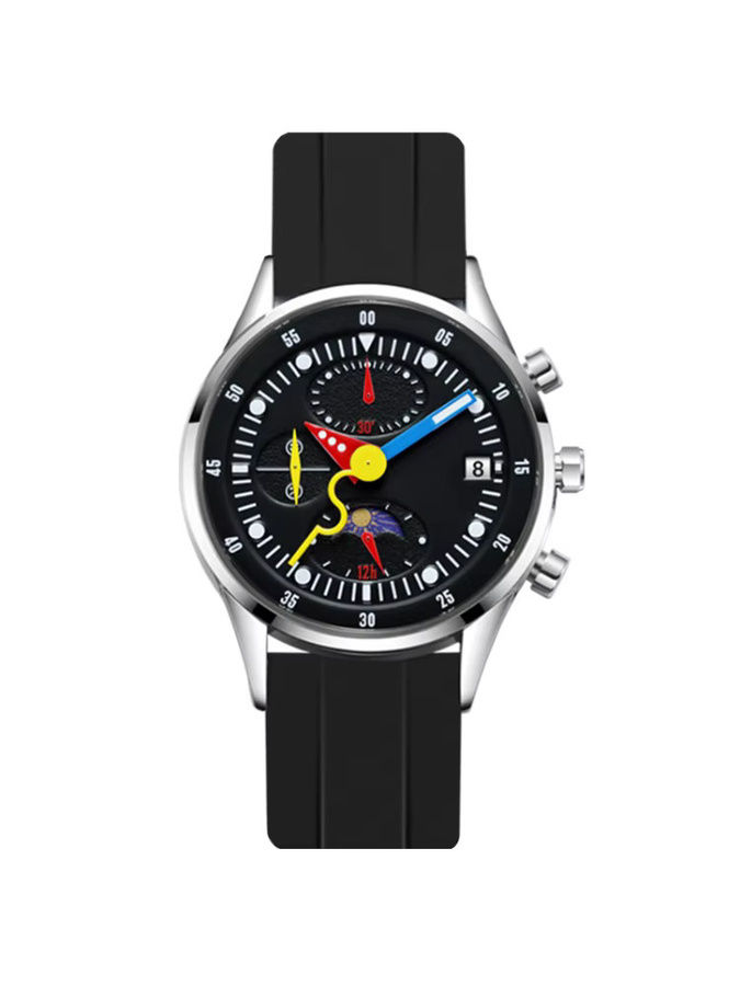 STARPERISH Armbanduhr Quarz, Mondphasenanzeige, Edelstahl, Silikon, Herren - Bild 5