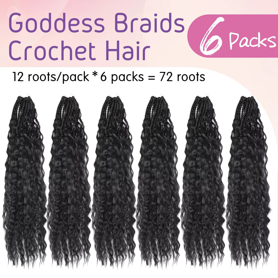 DinDong Box Braids Häkelhaar, 24 Zoll, Damen, Synthetisch - Bild 2