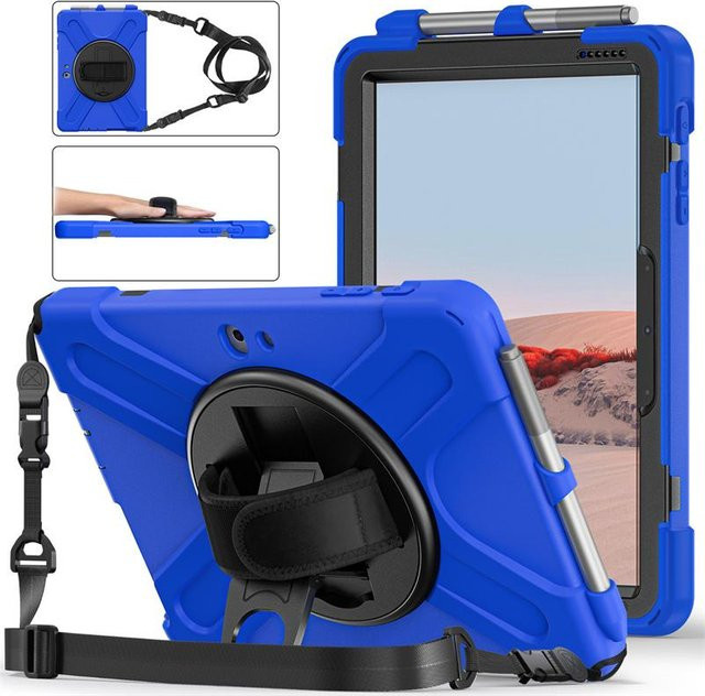 Stoßfeste 360 Grad drehbare Laptop und Tablet Hülle für Microsoft Surface Pro und Surface Go in Blau - Bild 1