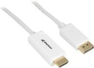 Sharkoon Adapterkabel DisplayPort 1.2 auf HDMI in Weiß für 4K Auflösung - Bild 1