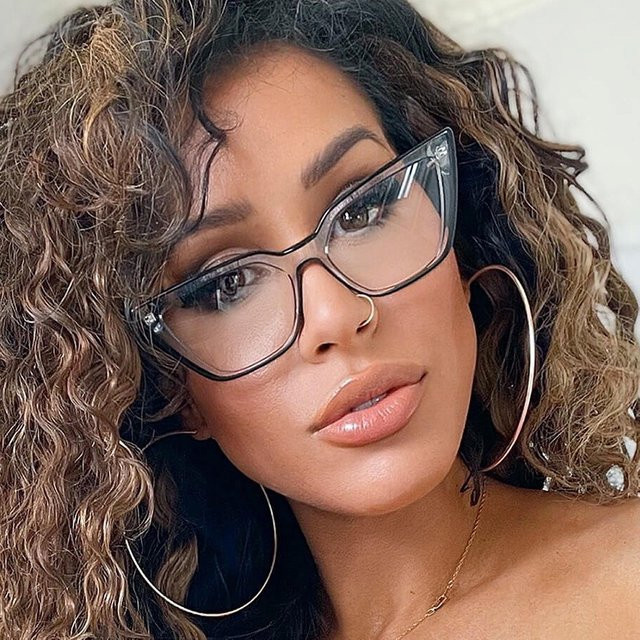Samjune Korrektionsbrille Cat-Eye, TR90, Vollrand, transparent - Bild 1