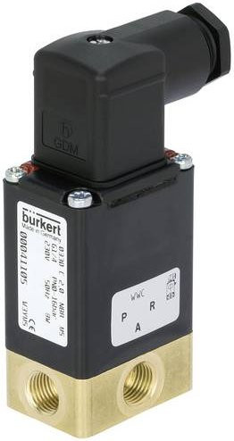 Bürkert Magnetventil 134993 0330 in Messing, Schwarz, 24V - Bild 1