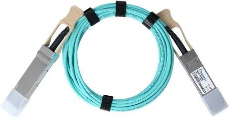 BlueOptics Aktives Optisches Kabel QSFP-40G-D-AOC-10M-CM, Kompatibel mit H3C, 40GBASE-SR4, Ethernet/LAN, Infiniband FDR10, Länge: 10 m, Farbe: Türkis - Bild 1