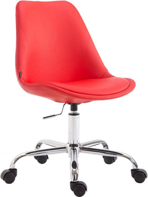 TPFLiving Bürostuhl Toulon aus Kunstleder in Rot mit Rollen für Home-Office und moderne Arbeitsplätze - Bild 1