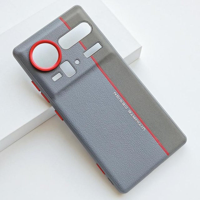 Handyhülle mit Metall-Linsenring und Kunstleder-Rückseite für ZTE nubia Z80 Ultra, Z70 Ultra, Z70s und RedMagic 11 Pro in Grau - Bild 1