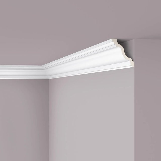 NMC Z22 ARSTYL Eckleiste Zierleiste Stuckleiste aus Polyurethan Hartschaum, Weiß, B/H: 10,6 x 12,6 cm, Länge: 200 cm - Bild 1